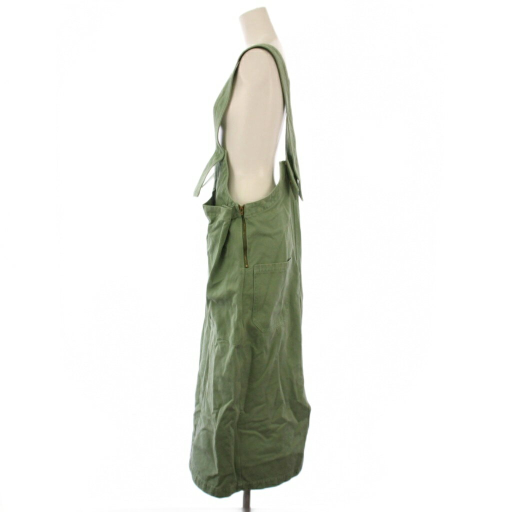 【中古】ドゥロワー Drawer 23SS SUMMER ツイルバイオ ジャンパースカート ワンピース ロング 36 緑 6524-299-1715 /BM レディース 【ベクトル 古着】 260107 2