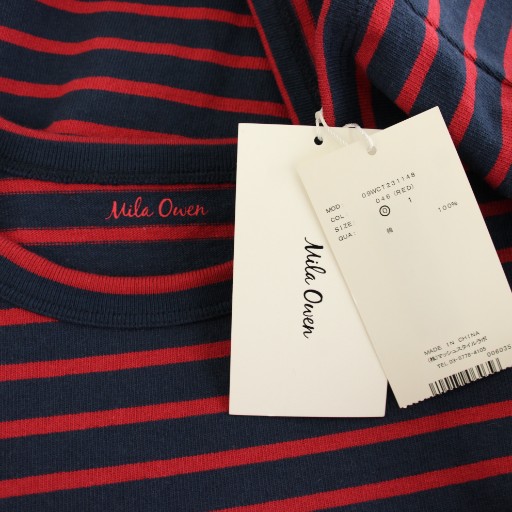 【中古】未使用品 ミラオーウェン Mila Owen タグ付き カットソー Tシャツ 0 紺 ネイビー 赤 レッド ボーダー 長袖 /HN レディース 【ベクトル 古着】 260114 vectorpremium-18834489 ブランド古着ベクトルプレミアム店 サンプル画像3