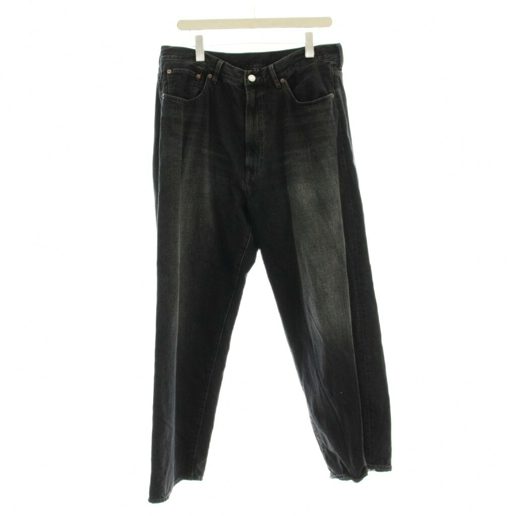 乐天商城 - 【中古】ビームス BEAMS デニム ジーンズ L 黒 無地 ウォッシュ加工 ワイドレッグ /JP メンズ 【ベクトル 古着】 260116