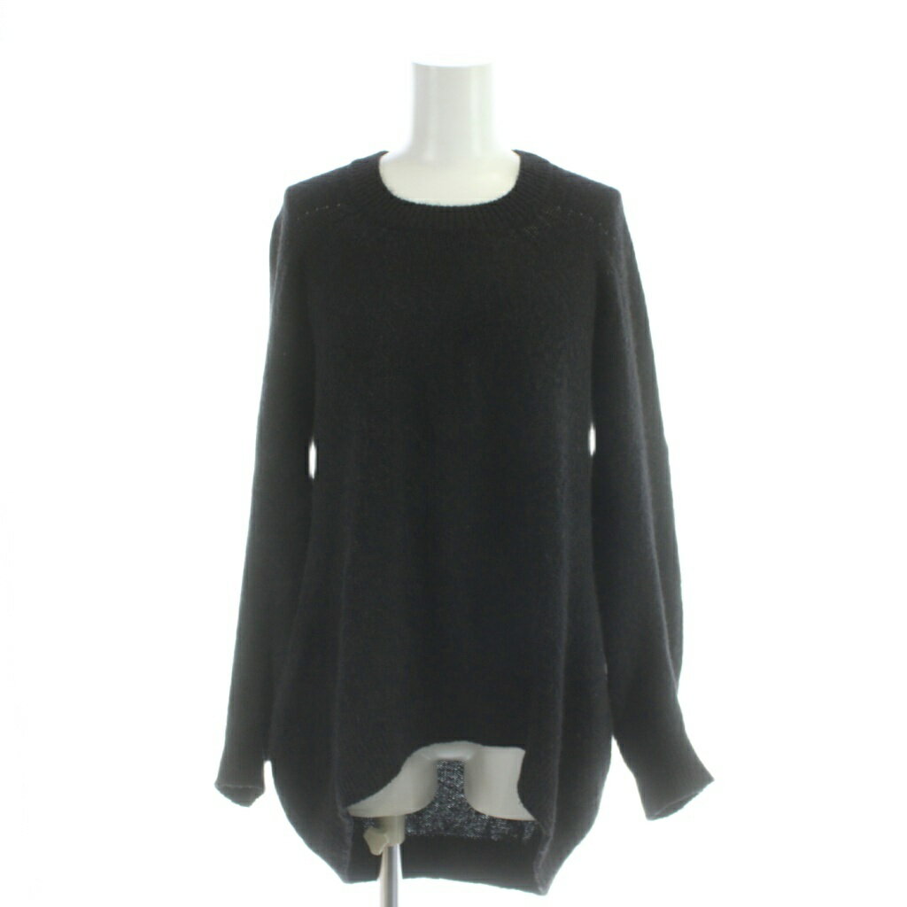 Long-Sleeved Knit - 【中古】ファクトリー FACTORY ニット セーター キャメル 2 黒 ブラック 無地 ラウンドネック 長袖 /AP レディース 【ベクトル 古着】 260119
