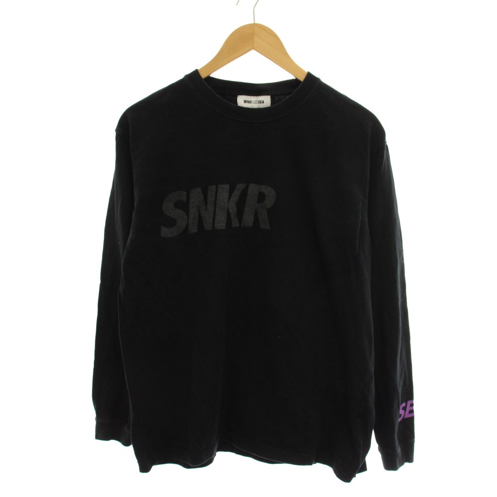 【中古】ウィンダンシー WIND AND SEA SNKRDUNK スニーカーダンク L/S Tee DUNK ロゴ 長袖 Tシャツ カットソー ロンT M ブラック /YM メンズ 【ベクトル 古着】 260120