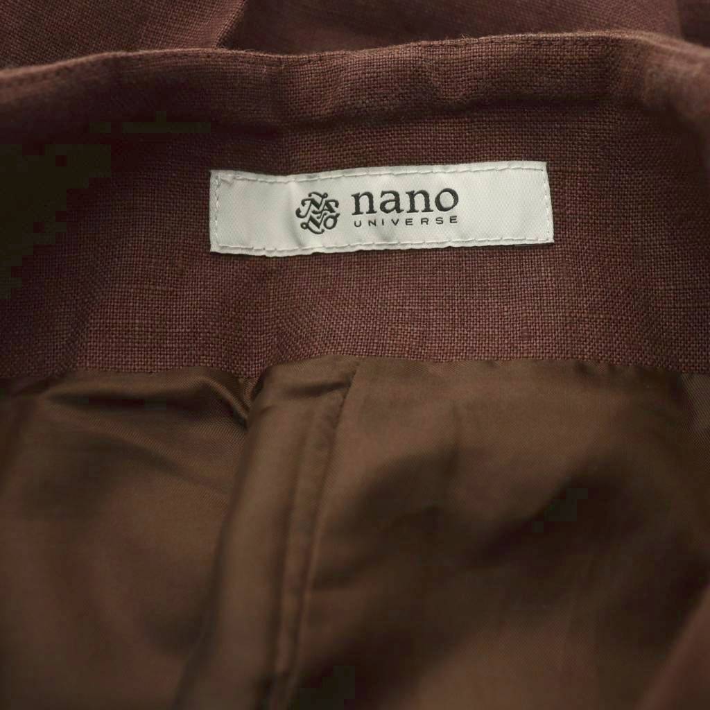 【中古】ナノユニバース nano universe パンツ 麻 リネン 38 ブラウン ワイド 共布ベルト付き クロップド丈 /NS レディース 【ベクトル 古着】 260131 vectorpremium-18867787 ブランド古着ベクトルプレミアム店 サンプル画像3