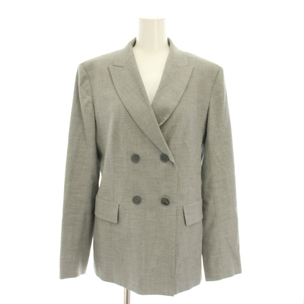 Rakuten - 【中古】マックスマーラステュディオ Max Mara Studio テーラードジャケット ダブル ダブルブレスト 42 グレー 604101926 07 /YT レディース 【ベクトル 古着】 260126