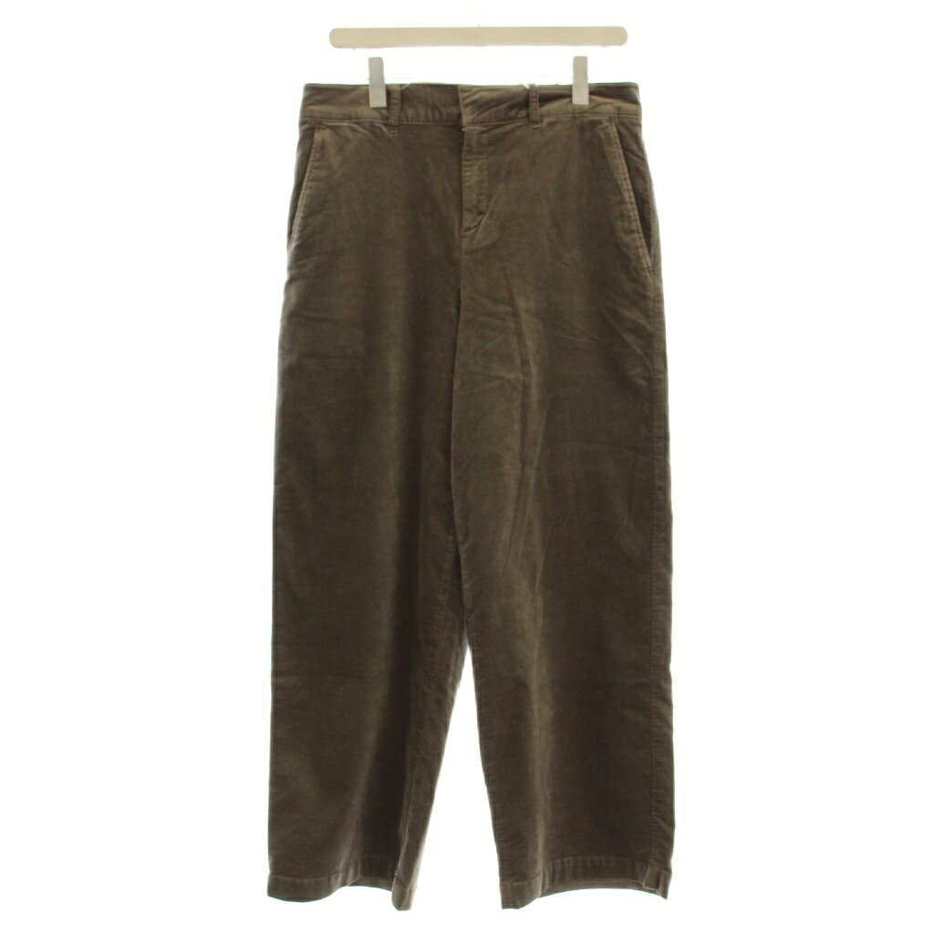 【中古】23区 オンワード樫山 23AW DENIM ベロア ストレッチ ワイドパンツ 大きめサイズ 44 茶 ブラウン PRWWSW /☆G レディース 【ベクトル 古着】 260126