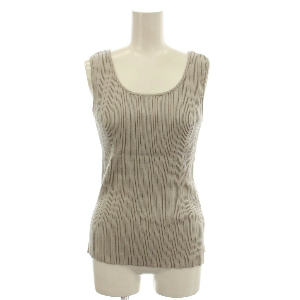 【中古】プラステ PLST タンクトップ M グレー ノースリーブ リブ ラウンドネック /JP レディース 【ベクトル 古着】 260130