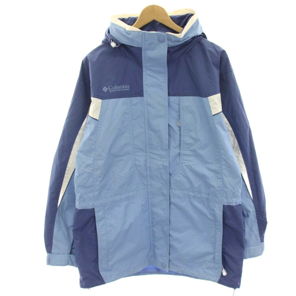 【中古】コロンビア Columbia マウンテンパーカー ジャケット 上着 M 青 ブルー 水色 ライトブルー 切替デザイン ジップアップ /HN レ..