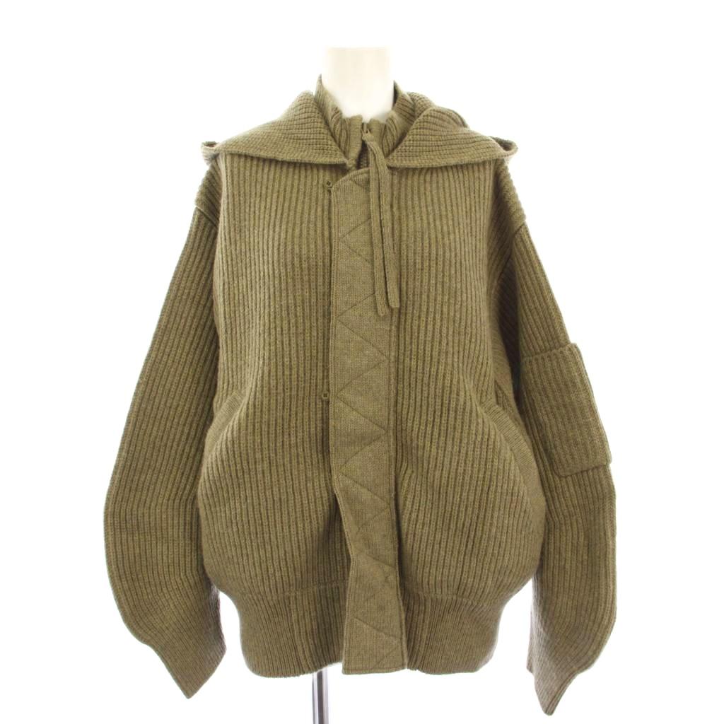 【中古】タン TAN ニットジャケット フーディ F カーキ /KH レディース 【ベクトル 古着】 260131