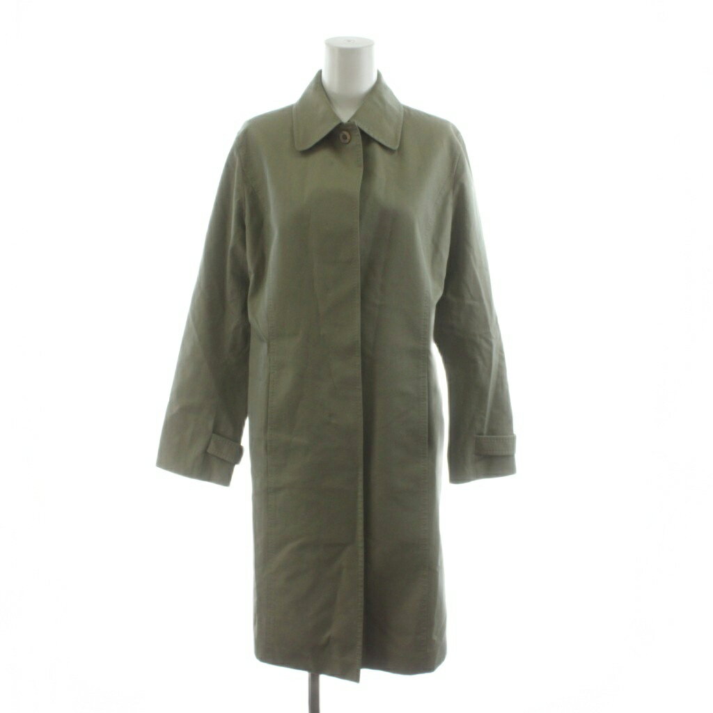 【中古】オールドイングランド OLD ENGLAND ステンカラーコート ロング丈 コットン 36 カーキ 21131902 /AN55 レディース 【ベクトル 古着】 260202