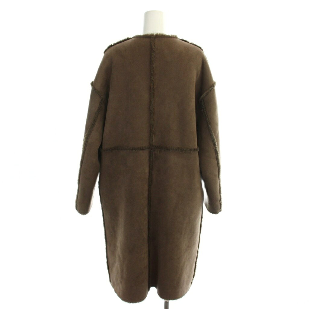 【中古】ミラオーウェン Mila Owen 19AW リバーシブルムートンコート 0 茶 ブラウン 長袖 ノーカラー パッチポケット /AP レディース 【ベクトル 古着】 260203 vectorpremium-18867534 ブランド古着ベクトルプレミアム店 サンプル画像2