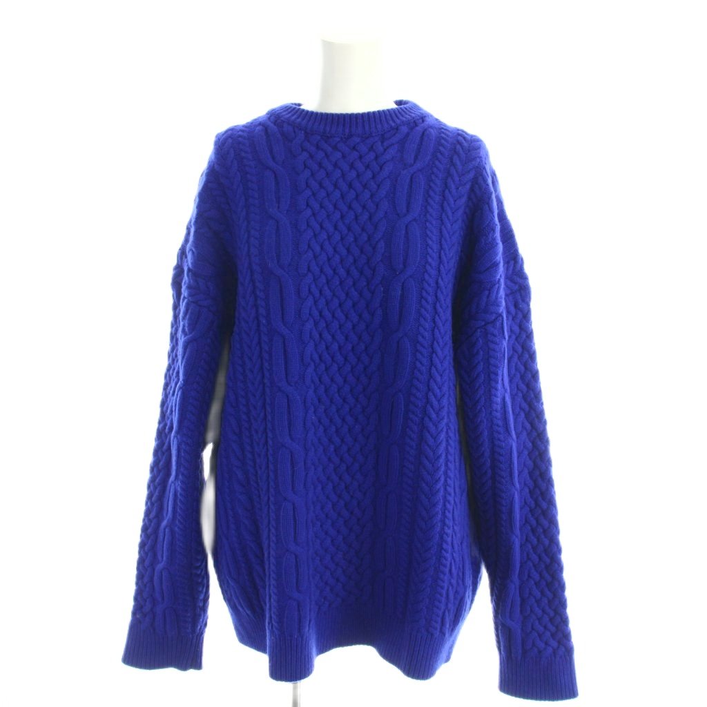 【中古】ユナイテッドアローズ UNITED ARROWS ニット セーター ウール 青 ブルー ケーブルニット 丸首 長袖 /AP レディース 【ベクトル 古着】 260203(4.0)