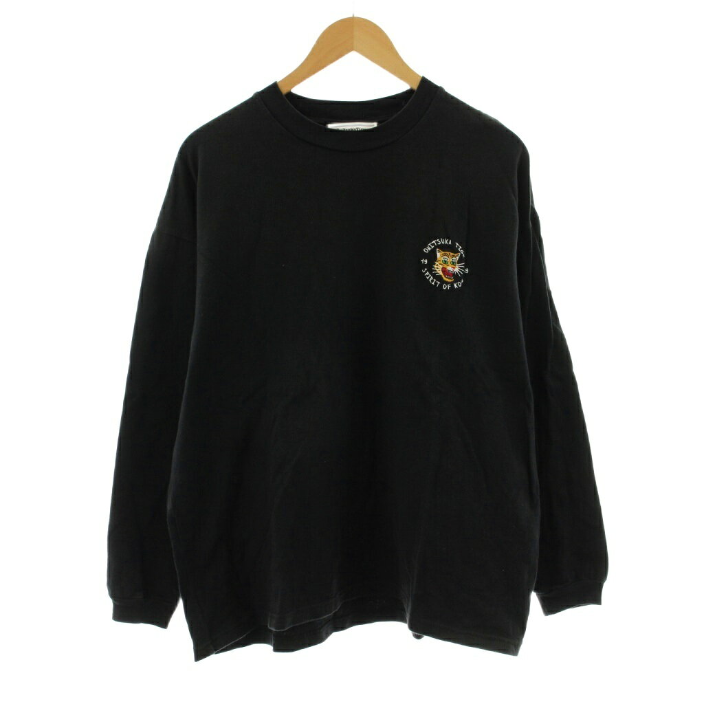 【中古】オニツカタイガー Onitsuka Tiger LONG SLEEVE GRAPHIC TEE ロングスリーブグラフィックティー Tシャツ カットソー 長袖 刺繍 M 黒 ブラック 2183B025 /KU メンズ 【ベクトル 古着】 260205