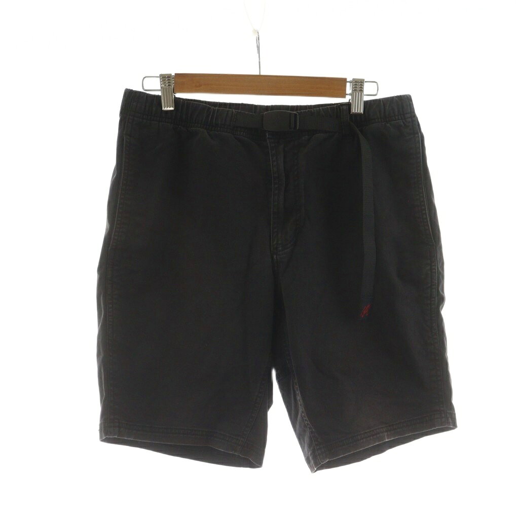 【中古】グラミチ GRAMICCI ショートパンツ ハーフパンツ L 黒 ブラック バックルベルト付き 無地 /RR メンズ 【ベクトル 古着】 260204