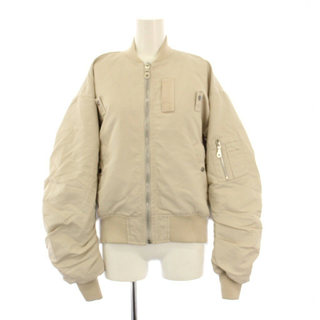 【中古】ユナイテッドトウキョウ UNITED TOKYO ポイントギャザーエムエーワン MA-1 ブルゾン 中綿ジャケット ナイロン アウター ショート丈 ジップフライ ワンカラー 1 グレージュ 143658001 /BB レディース 【ベクトル 古着】 260209