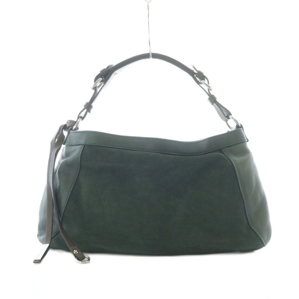 【中古】ジャンニキャリーニ GIANNI CHIARINI ハンドバッグ 緑 ワンハンドル 異素材切り替え /RI ■OS レディース 【ベクトル 古着】 260210