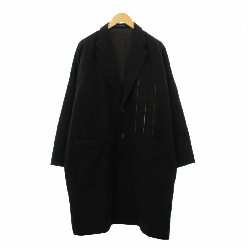 Other - 【中古】ヨウジヤマモト YOHJI YAMAMOTO B チェスターコート アウター ロング丈 シングル ワンカラー ウール 1 黒 ブラック NC-C56-103 /BB メンズ 【ベクトル 古着】 260209