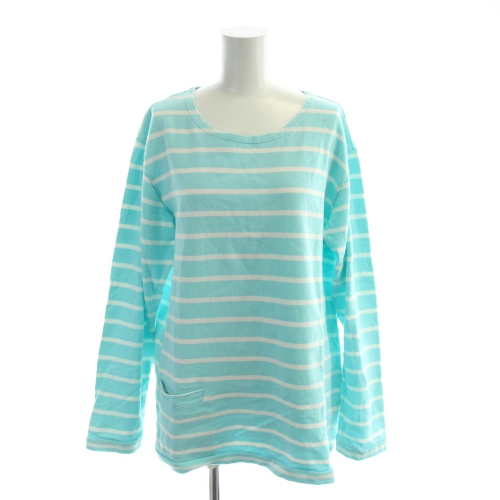 樂天商城 - 【中古】ブルーブルー BLUE BLUE Tシャツ 4 青 ブルー ボーダー柄 長袖 ラウンドネック /AP メンズ 【ベクトル 古着】 260210