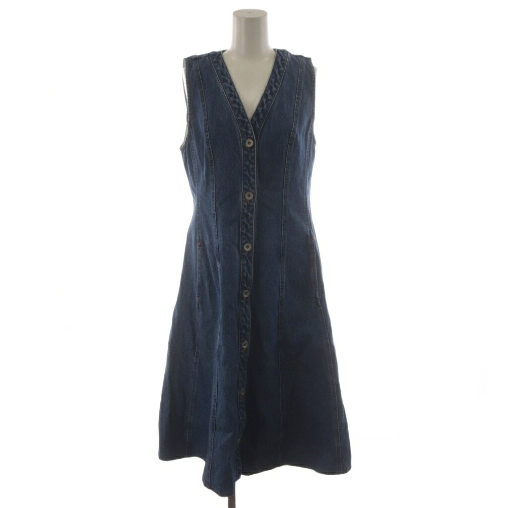 【中古】グレースコンチネンタル GRACE CONTINENTAL 24AW デニムノースリーブロングワンピース 36 青 ブルー 0124431045 /AN13 レディース 【ベクトル 古着】 260212