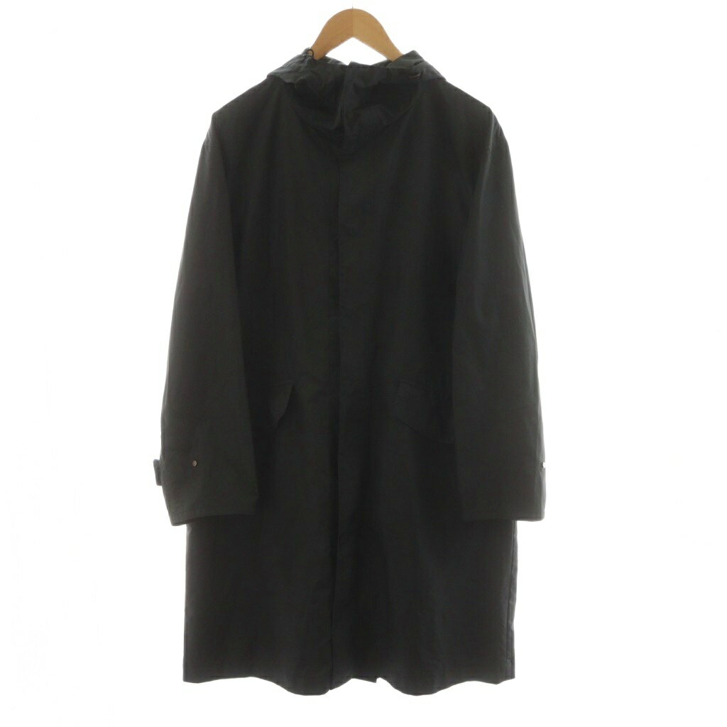 【中古】デサント DESCENTE PAUSE HOODED OVER COAT コート M 黒 ブラック フード付き 無地 長袖 ロング DLMSJC36 /AN37 メンズ 【ベクトル 古着】 260213