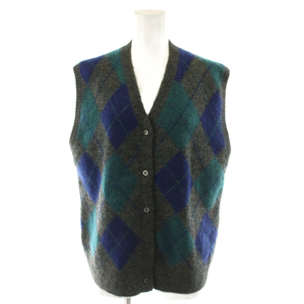 ����šۥ��󥾡��� Shinzone ARGYLE KNIT VEST �٥��� ������ F0 ���졼 �� �֥롼 ������������ V�ͥå� 25AMSNI09 /...