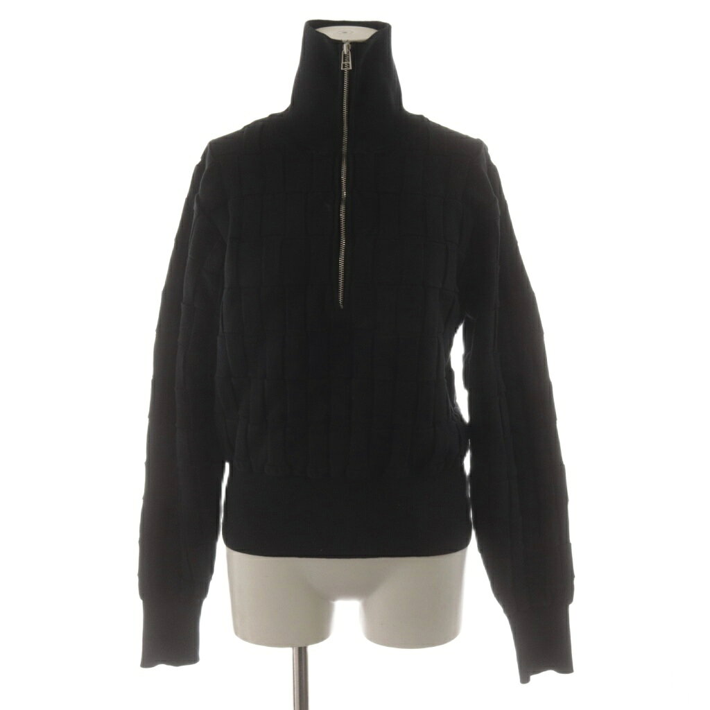 【中古】レイビームス Ray Beams ニット セーター 黒 ブラック キルティング ハイネック ハーフジップ 長袖 /AN25 ■MA レディース 【ベクトル 古着】 260216