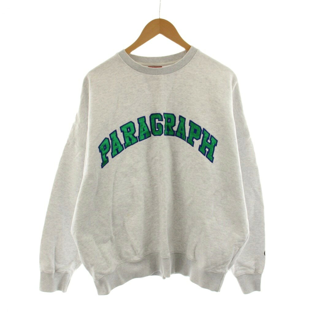 【中古】パラグラフ paragraph トレーナー グレー 長袖 ロゴ刺繍 ラウンドネック /AN67 ■MA メンズ 【ベクトル 古着】 260217