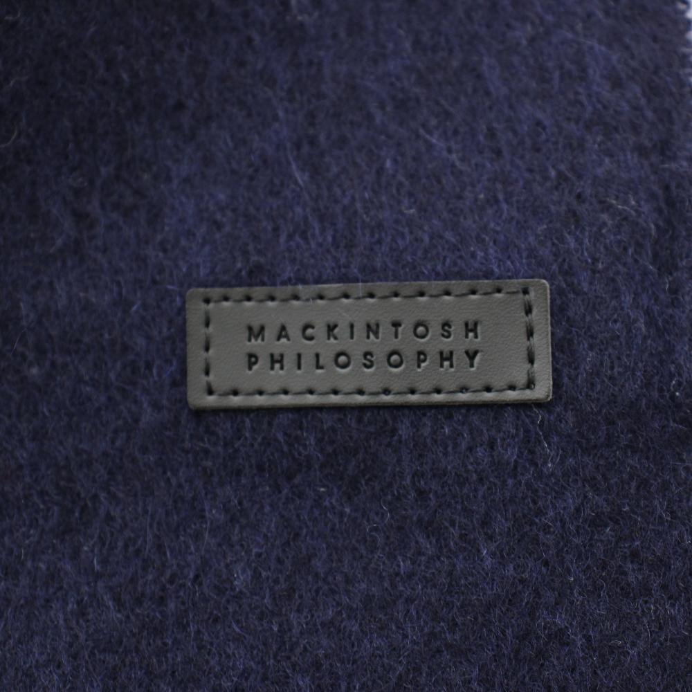 【中古】マッキントッシュフィロソフィー MACKINTOSH PHILOSOPHY マフラー フリンジ カシミヤ 紺 ネイビー H5711-225-29 /AN44 レディース 【ベクトル 古着】 260219