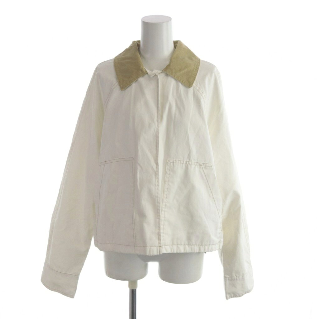 Rakuten - 【中古】ザラ ZARA ジャケット 上着 S 白 ホワイト ベージュ 長袖 コーデュロイ襟 パッチポケット 4341850251 /AP レディース 【ベクトル 古着】 260219