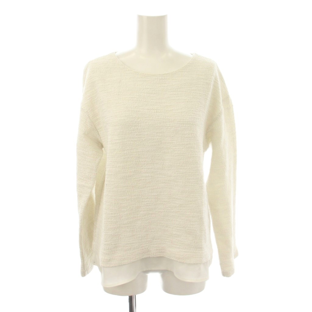 【中古】グリーンレーベルリラクシング ユナイテッドアローズ green label relaxing カットソー F 白 長袖 ラウンドネック レイヤードデザイン /JP レディース 【ベクトル 古着】 260220