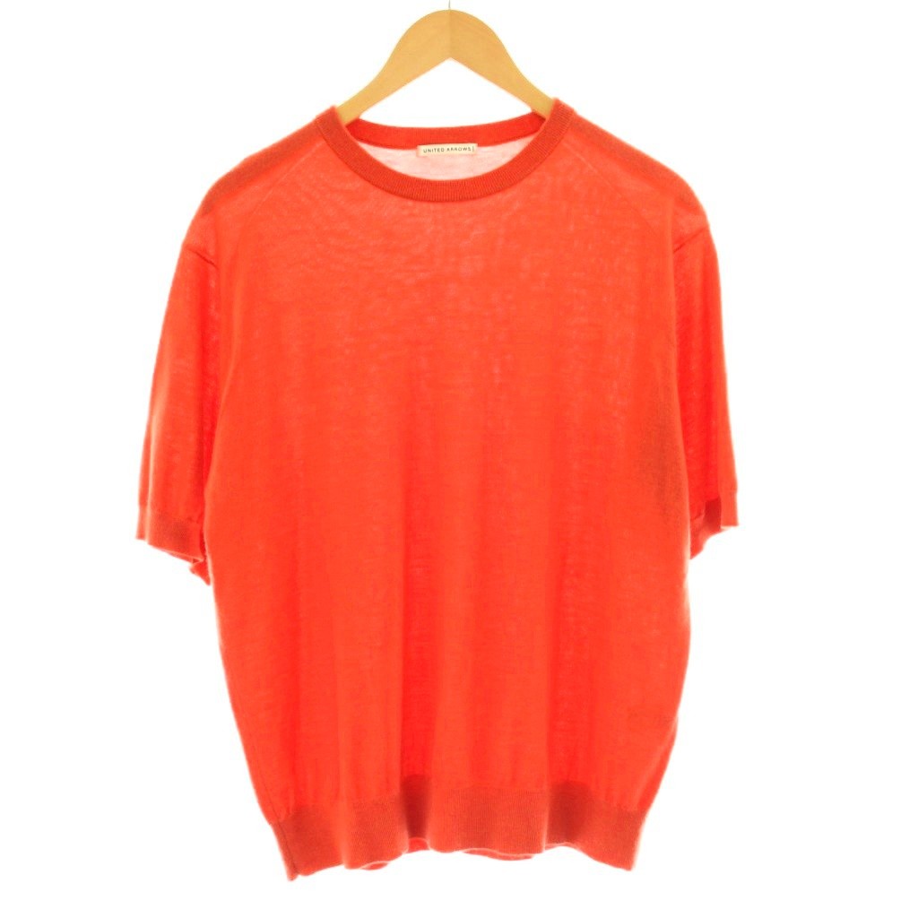樂天商城 - 【中古】ユナイテッドアローズ UNITED ARROWS ニット セーター 半袖 クルーネック カシミヤ 薄手 M オレンジ /KU メンズ 【ベクトル 古着】 260224