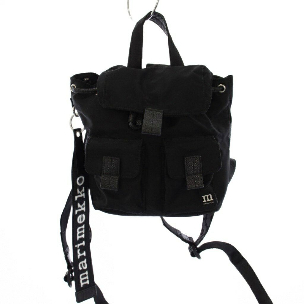 マリメッコ marimekko Everything Backpack リュックサック デイバッグ ナイロン 黒 /BM レディース  260225