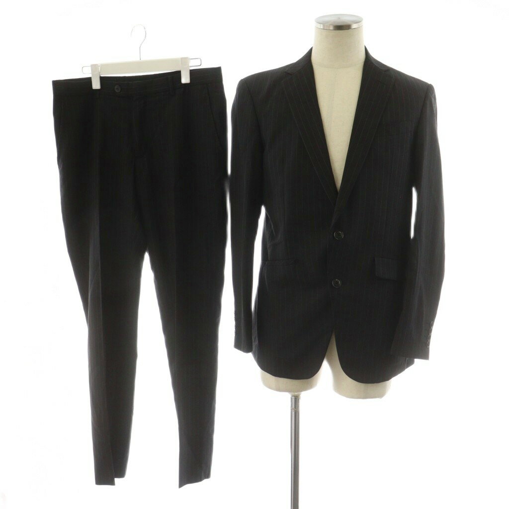 Other - 【中古】スーツセレクト SUIT SELECT スーツ セットアップ テーラードジャケット シングル パンツ スラックス ストライプ柄 175 94 82 黒 ブラック /AN79 ■MA メンズ 【ベクトル 古着】 260223