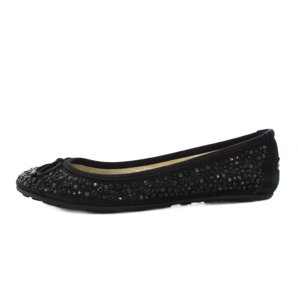 【中古】ジミーチュウ JIMMY CHOO バレエシューズ フラットシューズ リボン ストー...
