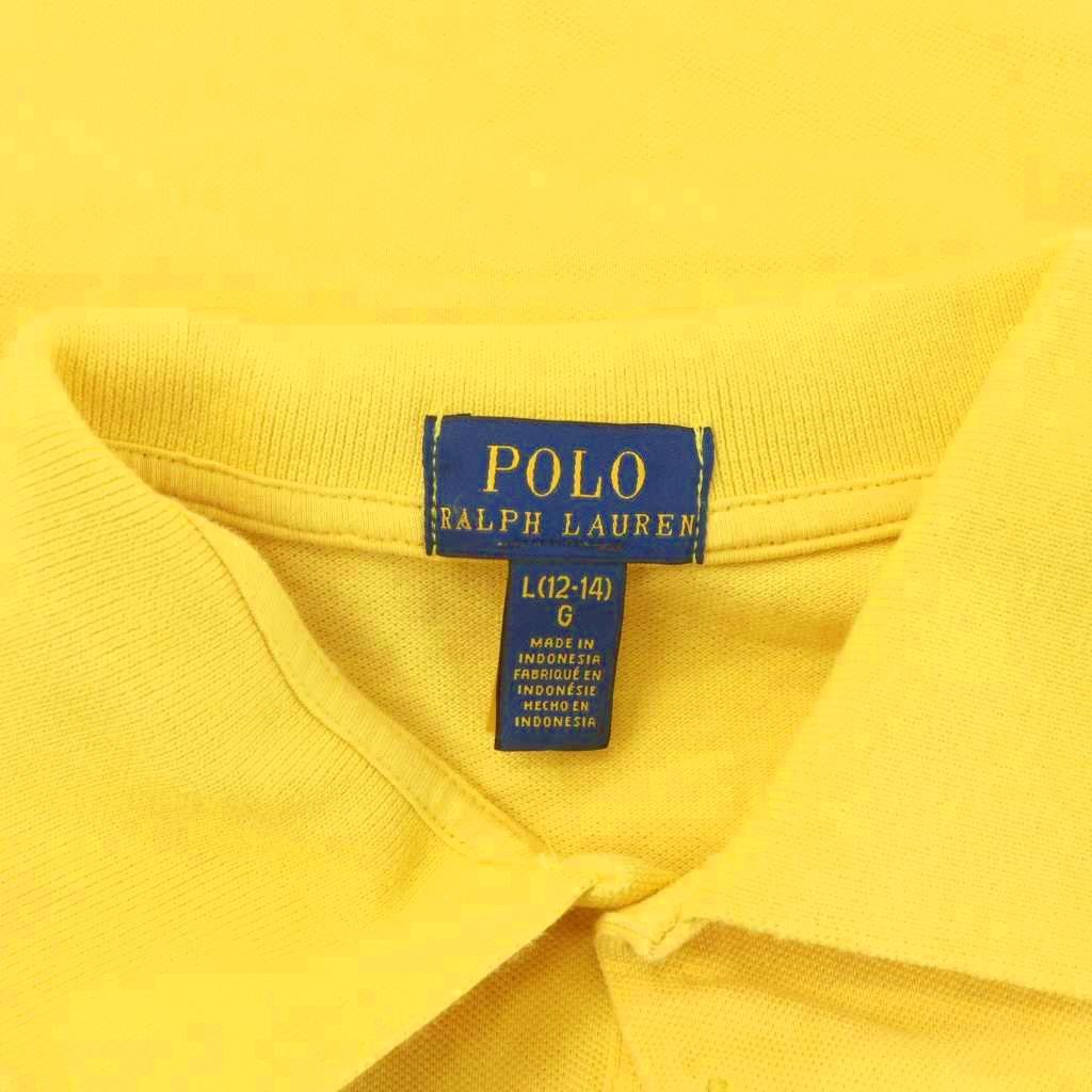 【中古】ポロ ラルフローレン POLO RALPH LAUREN ポロワンピース 半袖 L 黄色 イエ...