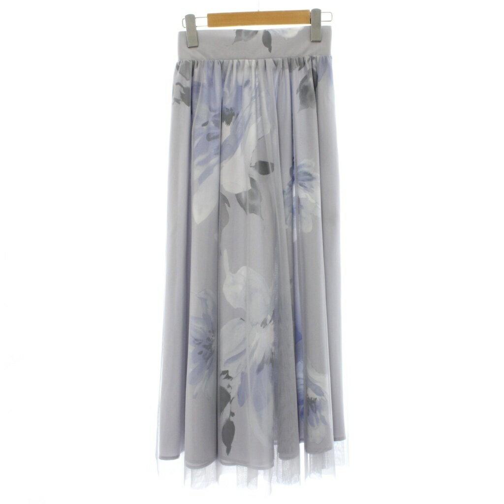 【中古】ウィルセレクション WILLSELECTION FREE SIZE ブルーグレー スカート 花柄 /DU レディース 【ベクトル 古着】 260305