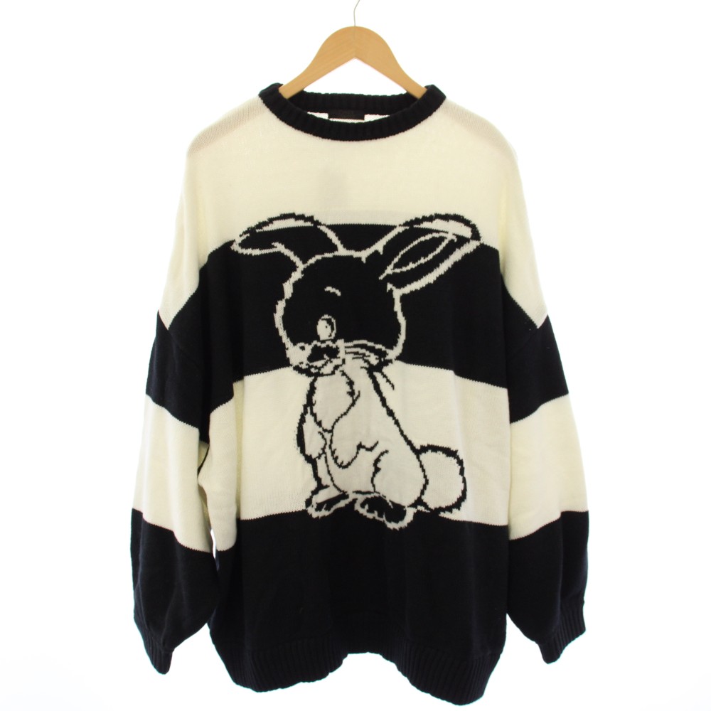 【中古】キャンディストリッパー Candy Stripper BUNNY BORDERニット セーター 2 黒 ブラック 白 ホワイト ボーダー柄 長袖 1229812 /TK レディース 【ベクトル 古着】 260306