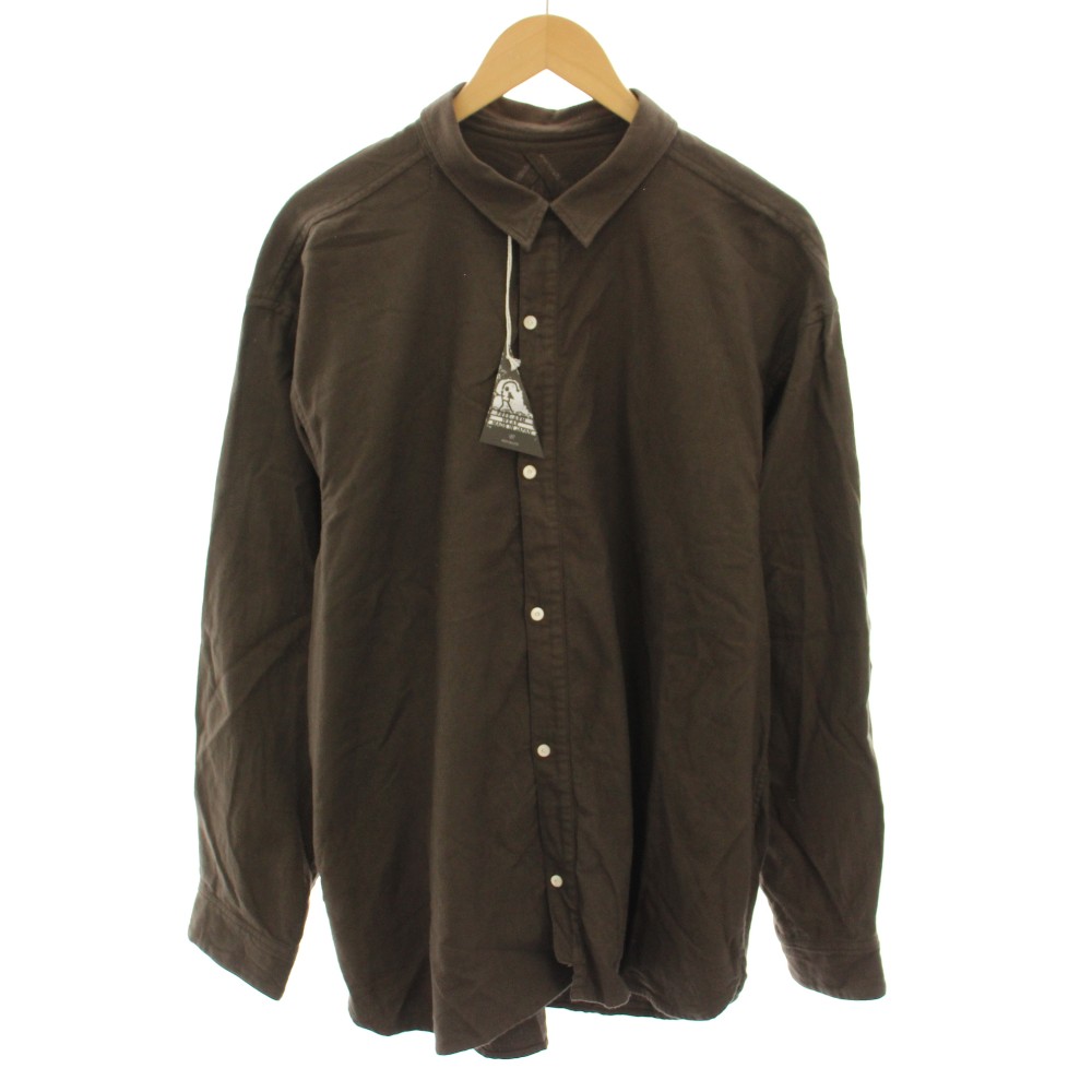 未使用品 ポスタルコ POSTALCO フリーアームシャツ01 Free Arm Shirt 01 フランネルシャツ 長袖 オーガニックコットン タグ付き L アッシュブラウン 84140FL /YT メンズ  260303