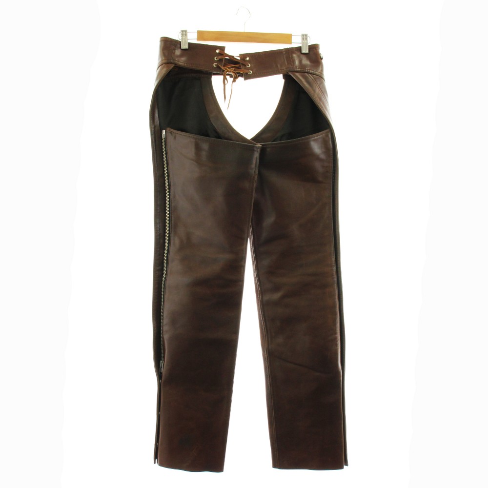 ブランド古着ベクトルプレミアム店の【中古】THE DEGNER CLASSIC BRAND レザーチャップス チャップスパンツ 牛革 XS 茶 ブラウン /KU メンズ 【ベクトル 古着】 260305｜アングル2