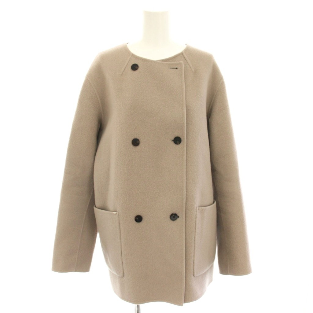 セオリーリュクス theory luxe 23AW ニューモーションカスピア NEW MOTION CASPIA ショートコート ノーカラーコート アウター カシミヤ混 40 モカ 2309611 /YT レディース  260306