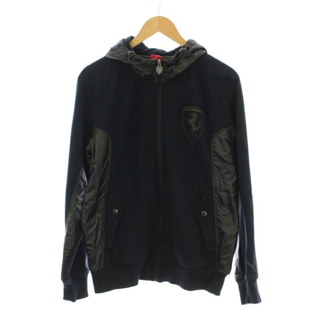 【中古】プーマ PUMA フェラーリ ジップアップパーカー M 黒 ブラック /LP メンズ 【ベクトル 古着】 260310