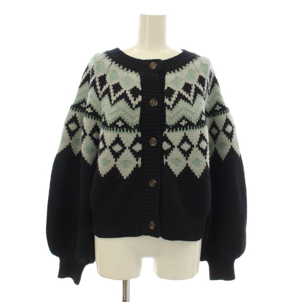 【中古】ロペピクニック ROPE Picnic 25AW 求心柄ボリュームスリーブカーディガン F 黒 水色 長袖 /JP レディース 【ベクトル 古着】 260308 vectorpremium-18941609 ブランド古着ベクトルプレミアム店 パッケージ画像