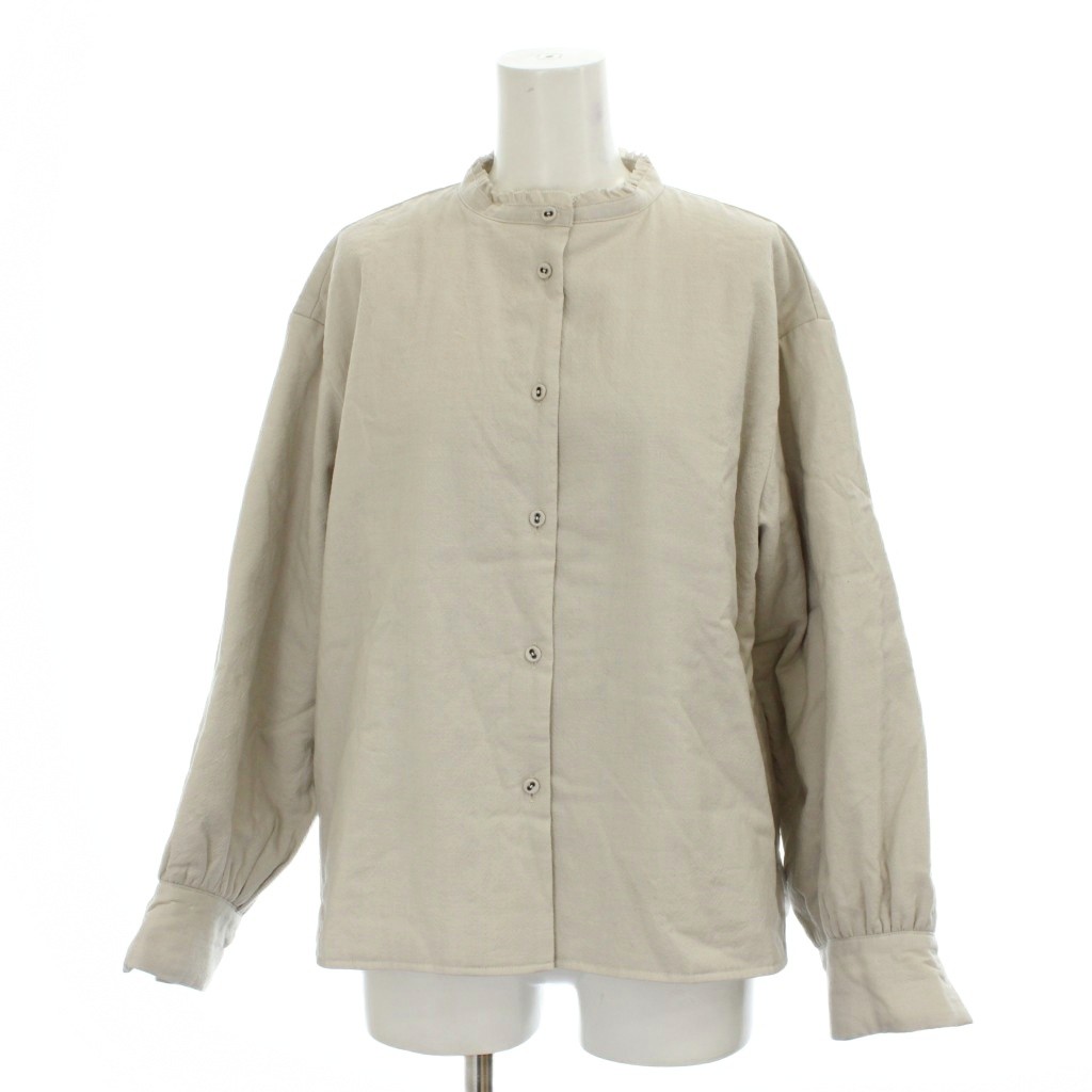 【中古】ガーゼ Gauze シャツ カットソー F アイボリー バンドカラー 長袖 /GP レディース 【ベクトル 古着】 260312