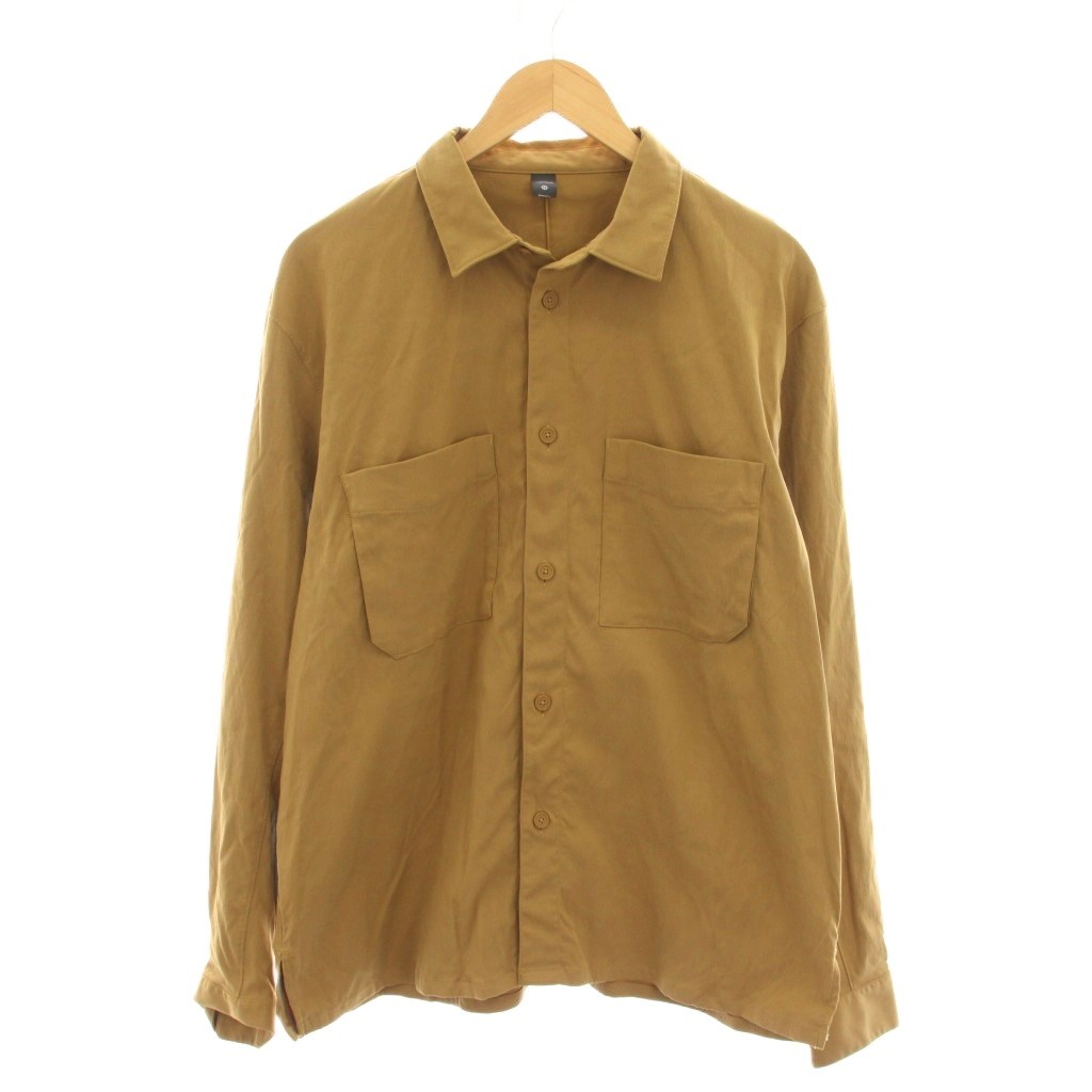 【中古】ルルレモン lululemon シャツ 長袖 L/G ブラウン 茶色 無地 胸ポケット /YM メンズ 【ベクトル 古着】 260307