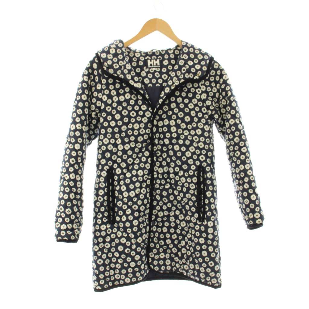 乐天商城 - 【中古】ヘリーハンセン HELLY HANSEN ジャケット 上着 S ネイビー 紺 花柄 キルティング 長袖 フード付き /JP メンズ 【ベクトル 古着】 260312