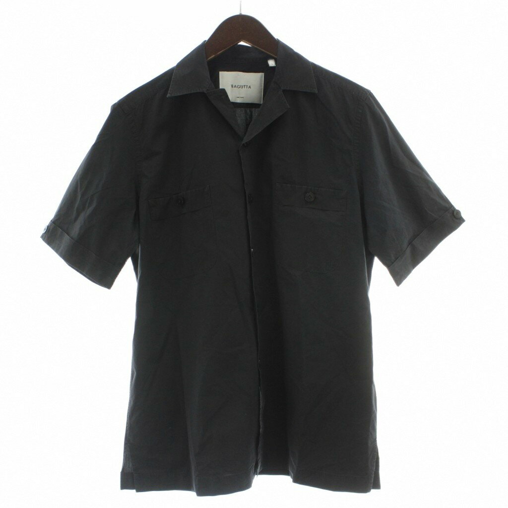 バグッタ Bagutta シャツ S グレー 半袖 開襟 胸ポケット付き 09103 /GG メンズ  260312