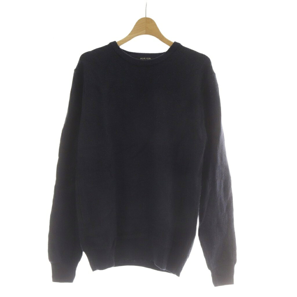 【中古】エムケーミッシェルクランオム MK MICHEL KLEIN HOMME ニット セーター 48 紺 ネイビー 無地 ラウンドネック 長袖 /AU メンズ 【ベクトル 古着】 260323