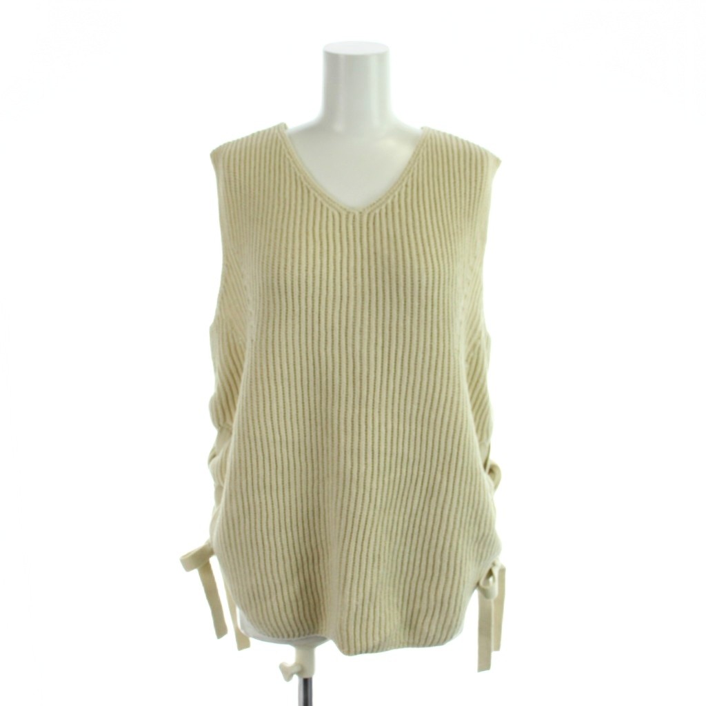 【中古】ミラオーウェン Mila Owen ニットベスト リボン 1 ベージュ Vネック ノースリーブ リブ編み /AP レディース 【ベクトル 古着】 260325 vectorpremium-18984190 ブランド古着ベクトルプレミアム店 パッケージ画像