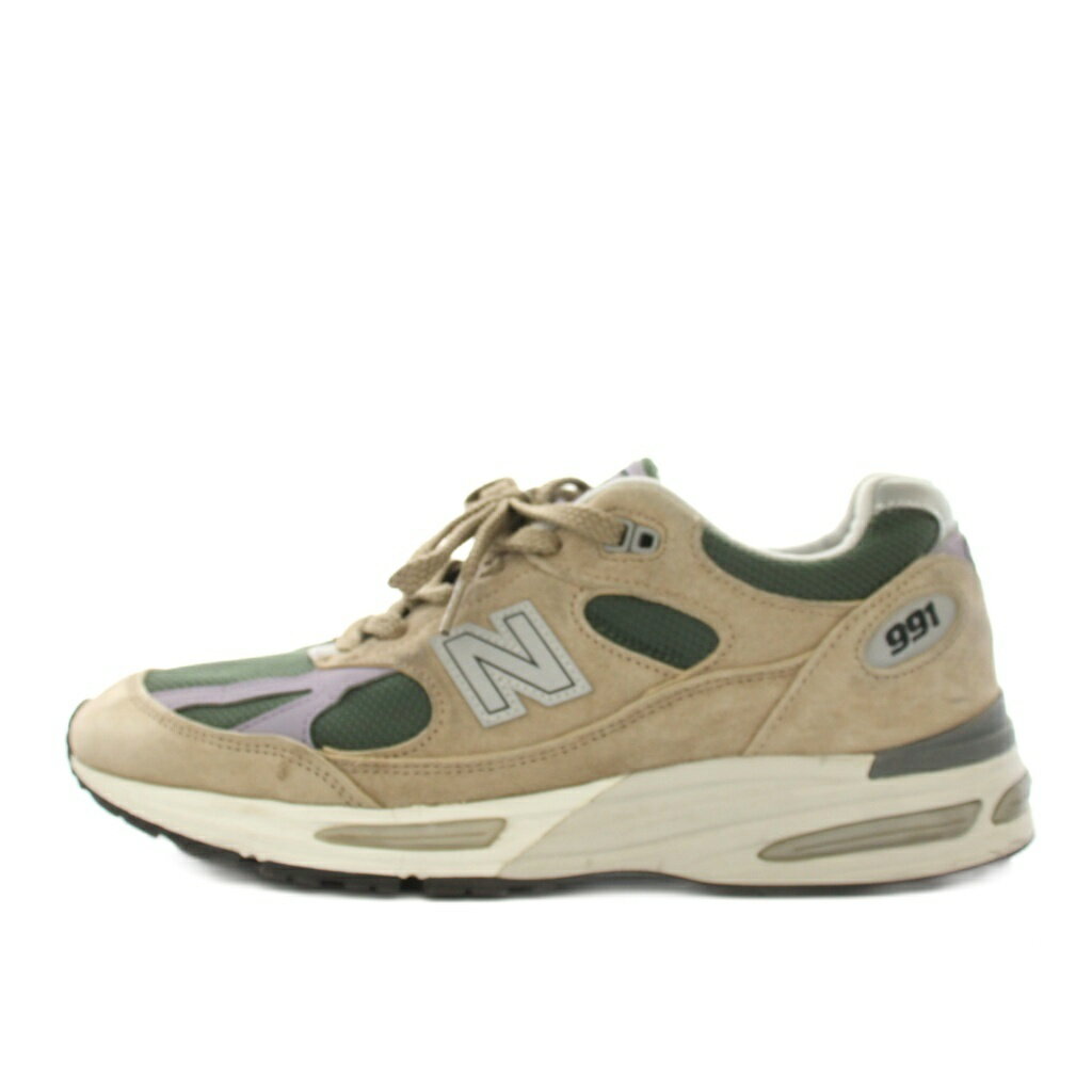 ニューバランス NEW BALANCE U991DL2 エクスクルーシヴ991V2メイドインユーケー EXCLUSIVE 991V2 Made in UK スニーカー シューズ スエード USA9D ベージュ 緑 グリーン /YT メンズ 260402