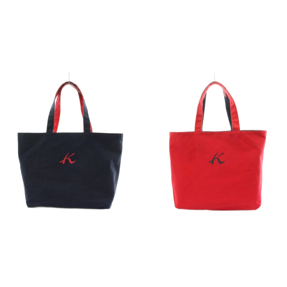 【中古】キタムラ Kitamura トートバッグ ハンドバッグ リバーシブル ロゴ 紺 ネイビー 赤 レッド /AN43 レディース 【ベクトル 古着】 260327