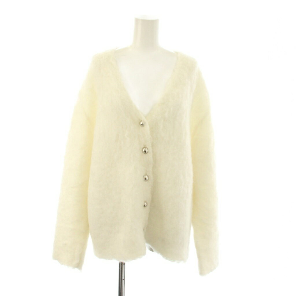 【中古】ドゥドゥ DOUDOU 25AW ブラッシュ加工シルバーボタンカーディガン F 白 Vネック 長袖 DDZ1052405A0019 /JP レディース 【ベクトル 古着】 260325