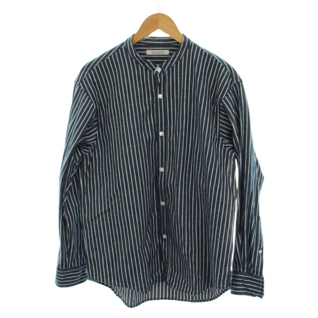 Other - 【中古】ジャーナルスタンダード JOURNAL STANDARD 24AW シャツ S 青 ブルー ストライプ柄 バンドカラー 長袖 /LP メンズ 【ベクトル 古着】 260327